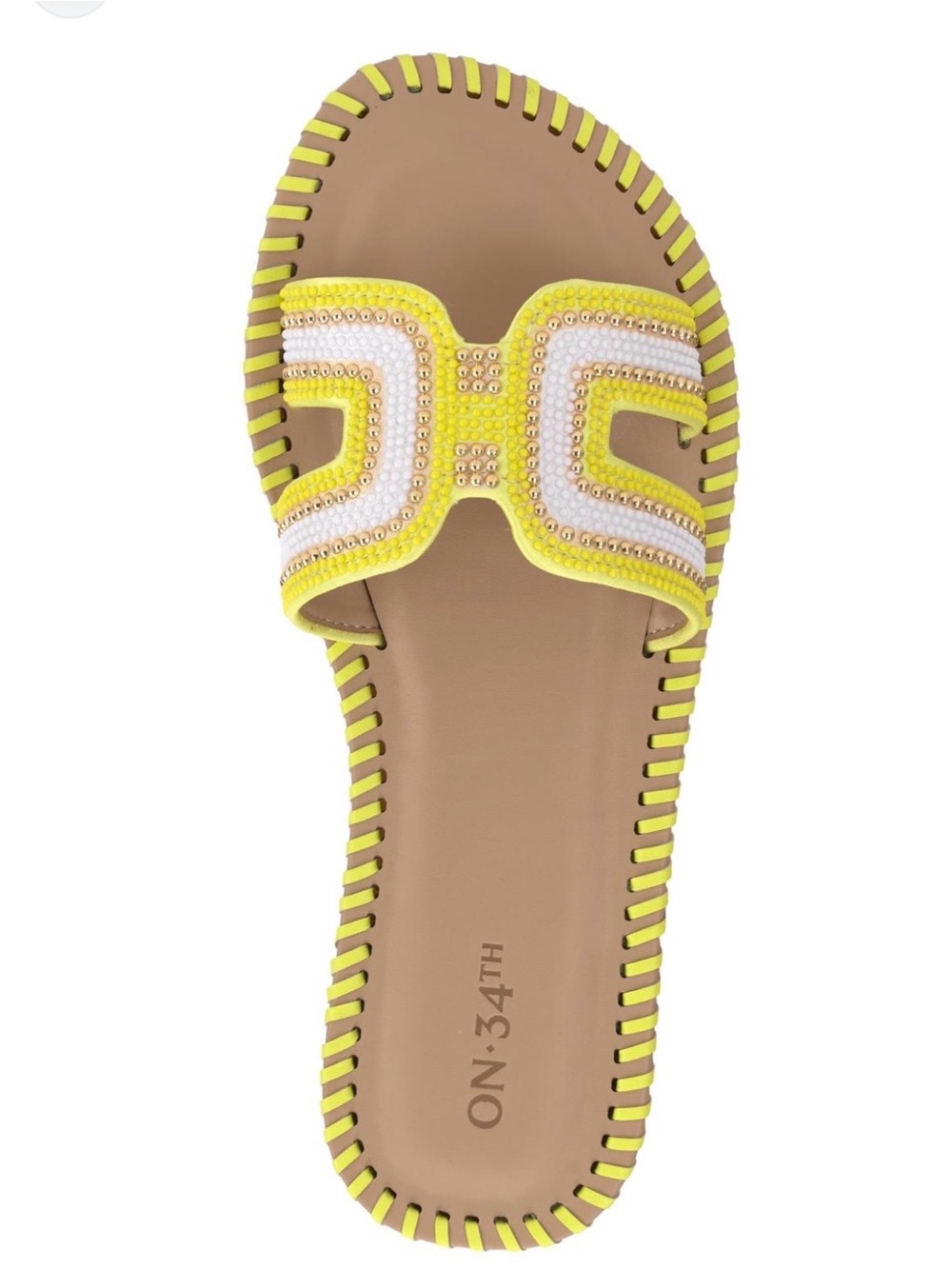 On 34th Women’s Mansi Beaded H-Band Flat Sandals size 7